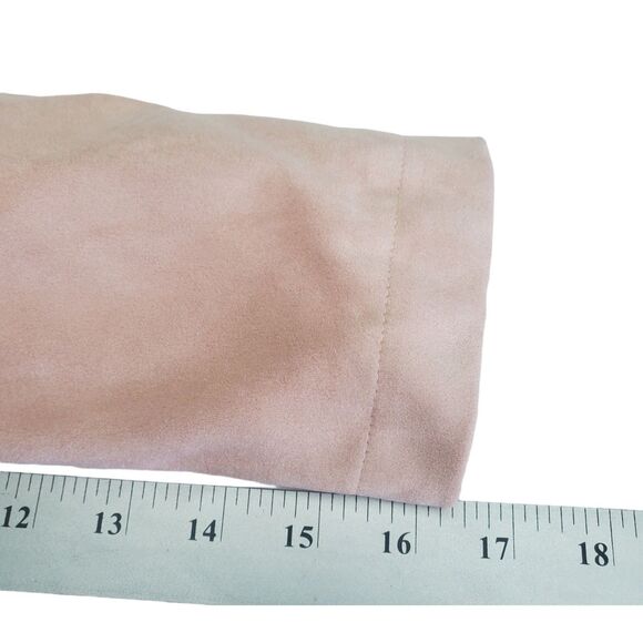 Kaari Blue Peplum Jacket Womens XS Pink Blush Faux Suede Zip Cuffs Full Zip - Picture 9 of 9